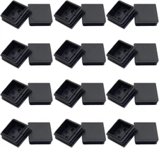 24Pack 38Mm (1 1/2 Inch) Square Plastic Plugs, End Caps for Square Tubing/Black