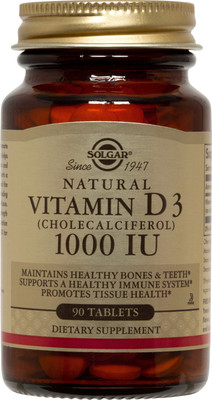 Solgar Vitamin D3 Cholecalciferol 1000 IU 90 Tablets