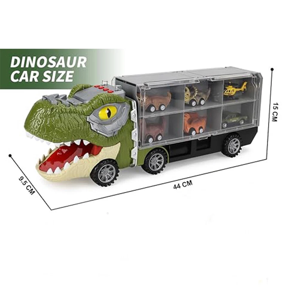 Camion Dinosauro 6 in 1 Giocattolo per Bambini Gioco Idea Regalo con Auto - Immagine 3 di 4