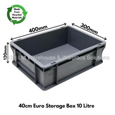 10 Litre Very Strong Grey Plastic Euro Parts Storage Container Boxes Box Bins