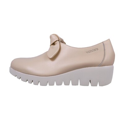 Wonders Sauvag: Beigefarbene Leder-Wedges Für Frauen Leicht - Modell C-33159