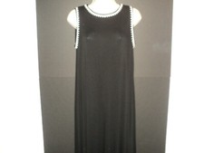 Vince Camuto Dress Women's Size S Black Long Sleeveless Embroidered Trim Small
