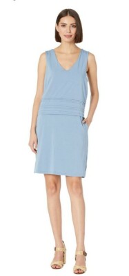 Mod-O-Doc Women Pintuck Overlay Tank Dress  Blue Shadow Size S 2773