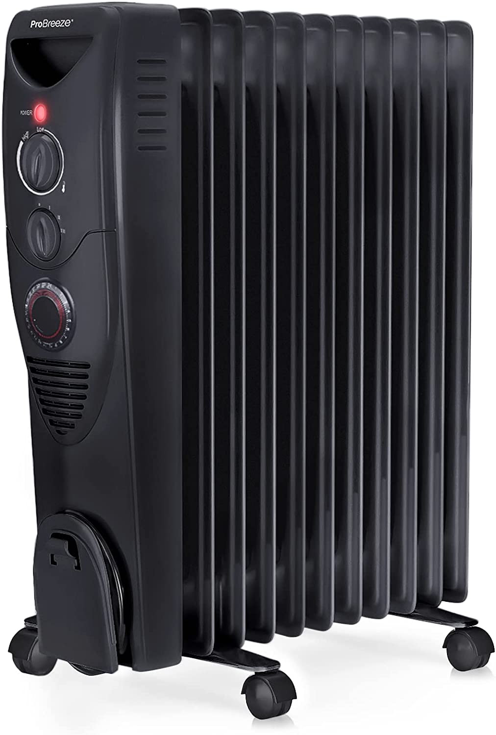 Radiateur bain d'huile 2500W à inertie fluide avec thermostat ajustable