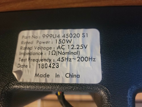 Rockford Subwoofer 999U4 45020 S1 150W 12.25V 1 Ohm (Nominal) 45Hz-200Hz - Picture 3 of 4