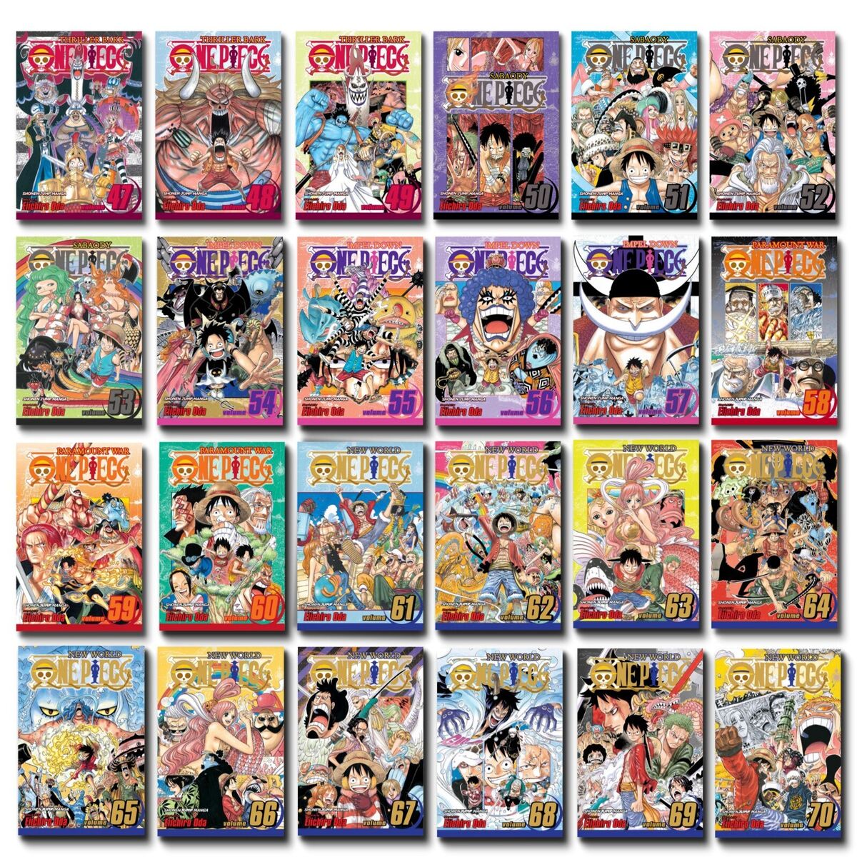 One Piece Manga Set 3 47-70, Thriller Bark to New World - Collection Set  English