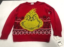 Nwot Boy's Girl's  Christmas Holiday Grinch Sweater, Red Size Small