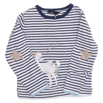 Joules, Strickpullover, Größe: 92, Blau/Weiß/Mehrfarbig, Baumwolle #z4J