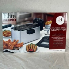 Elite Gourmet EDF-3500 Stainless Steel Deep Fryer 14-Cup Capacity New In Box