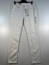 BNWT Levis Flex Mens Slim Stretch Straight Leg Denim Jeans White Sz 32x34