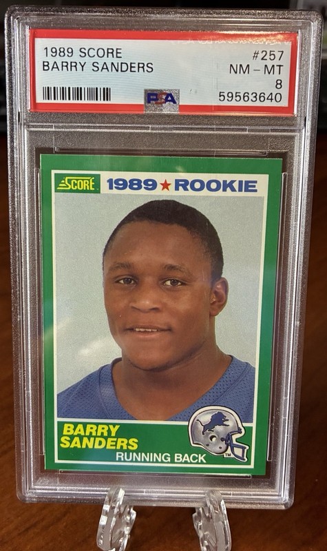 1989 Score Barry Sanders RC #257 PSA NM-MT 8 LIONS