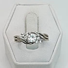 STUNNING .925 Vintage Sterling Silver Estate Ring Size 7.25 Colorless stone
