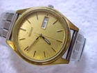 Vintage GOLD PL large antique SEIKO 7N43-9048 mens watch