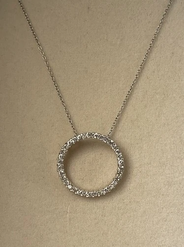 Vintage RSE Ross Simons Eternity Circle Ring Sterling Silver 925 Necklace