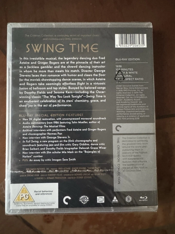 SWING TIME (1936)CRITERION COLLECTION SPECIAL EDITION BLU RAY - Image 2 of 2