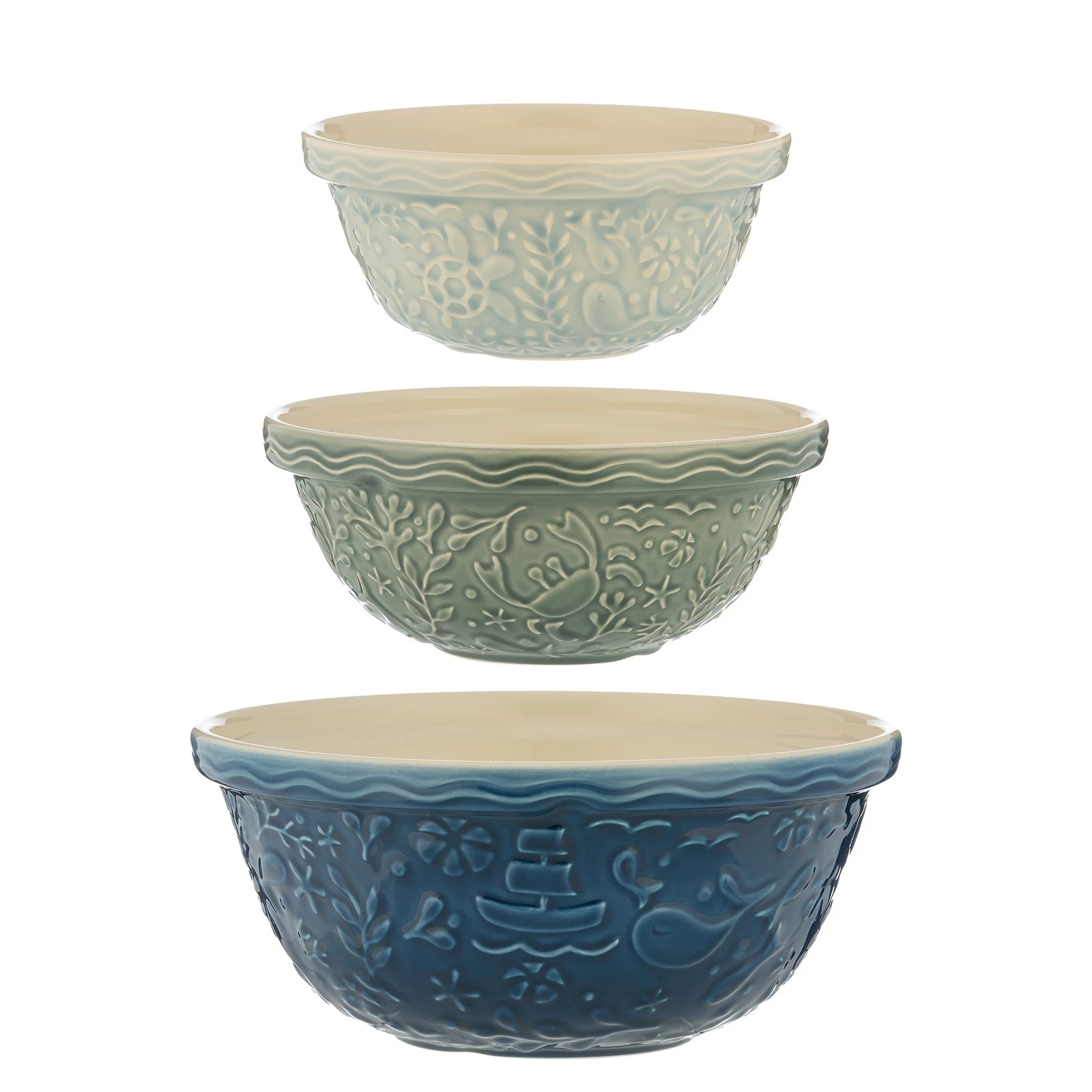 Mason Cash Nautical Size 12, Size 18, Size 24 Mixing Bowl Set of 3