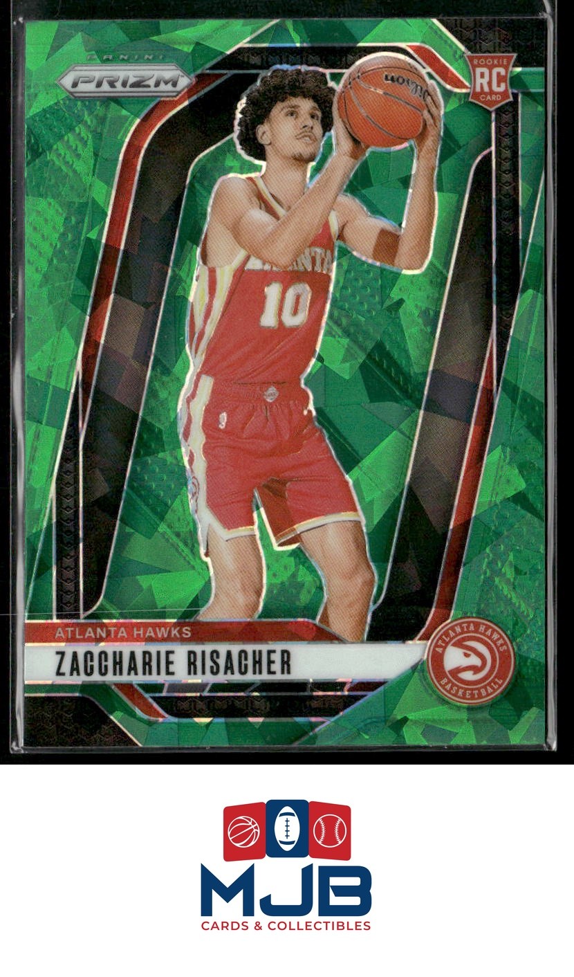 2024-25 Panini Prizm Zaccharie Risacher Prizms Green Ice Rookie #265