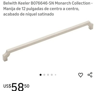 Belwith Keeler B076646-SN Monarch Pull 12 '' C-to-C, Satin Nickel BN11