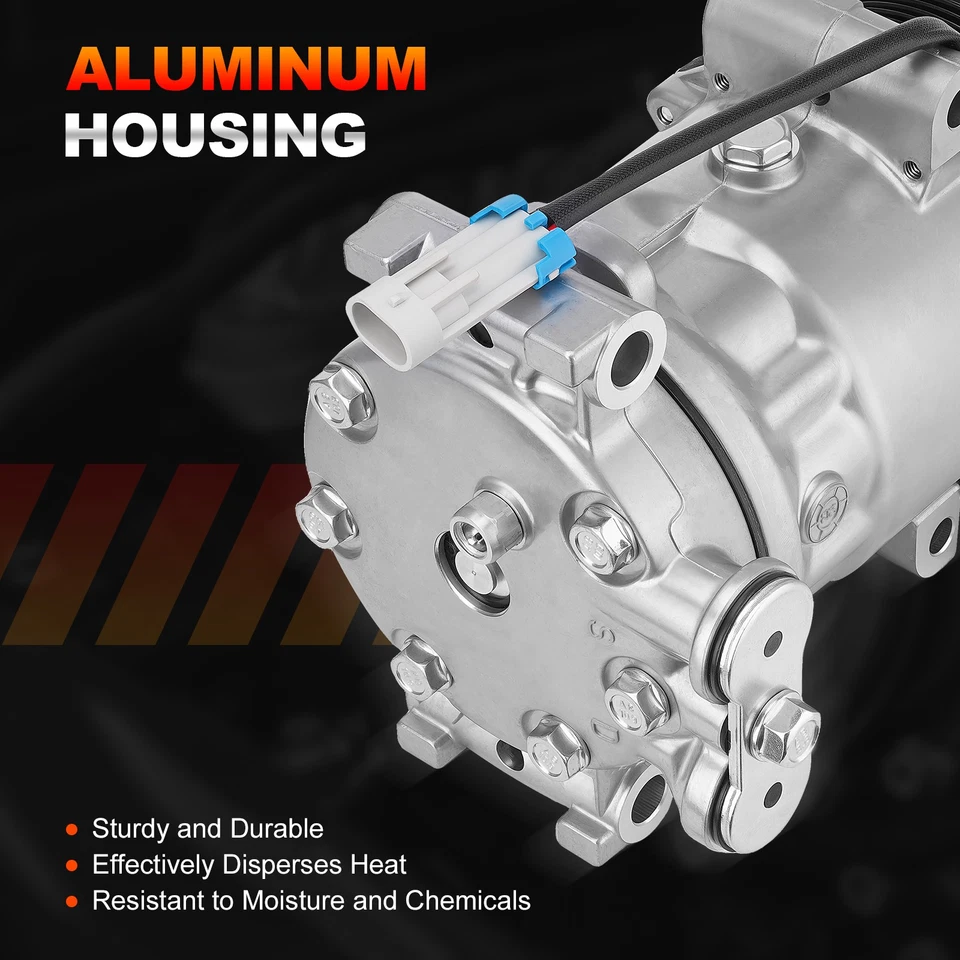Air Conditioner AC Compressor w/Clutch for 1996-1999 Chevy Tahoe C1500 K1500 GMC - Image 4 of 4