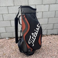Titleist Vintage Cart Golf Bag Leather 6 Divider Arnold Palmer Bay Hill Club