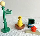 Vintage Fisher Price Sesame Street Lamp Post Fire Hydrant Mailbox Big Bird Nest