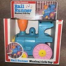 Vintage 1979 Mattel Preschool RAIL RUNNER Musical Train Crib Toy Infant