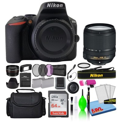 Nikon D5600 Digital Camera with 18-140mm Lens (1577) + 64GB SD Card + Bag (Intl)