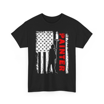 Painter American Flag T-Shirt, Paint Lovers Painting Men Dad Shirt
