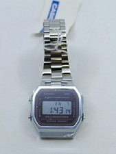Casio A168WA-5AYES Vintage Digital Uhr Silber Braun Illuminator Alarm Neu _0.1_5