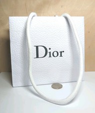 NEW mini DIOR textured paper Shopping Gift Bag Tote 5"T x 5.25"Wx 2"D Drop 8.5
