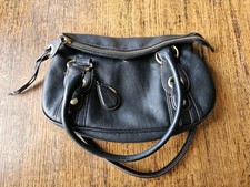 Tula Radley Leather Hobo Handbag Black Vgc