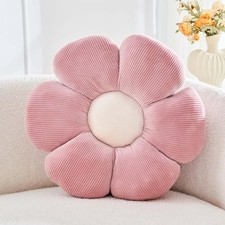 Flower Throw Pillow, Soft Dusty Pink 14.9" Shaped 14.9 Inch Velvet-dusty Pink