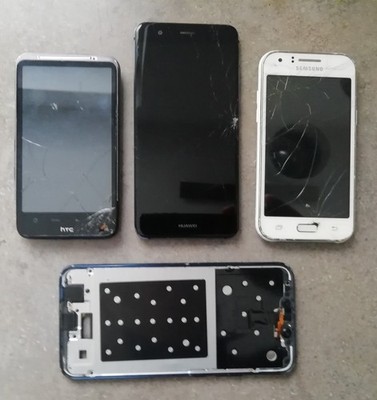 4 Stück Handys, Samsung, Huawei , HTC, als Ersatzteile defekt Bastler