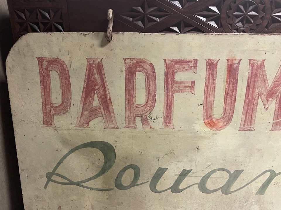 Enseigne Ancienne Parfumerie Maroquinerie Tôle Palette Peinture Plaque Émaillé - Photo 2/4