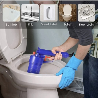 #ad #ad Toilet Plunger Set High Pressure Air Drain Clog Remover Tool Drain Snake Tub $14.59