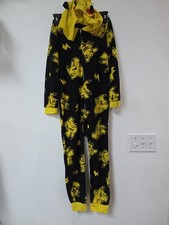 Boys pokemon Pikachu One Piece Sleepwear Size 8/10 Union Suit Hooded
