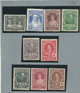 ESPAÑA.SELLOS SUELTOS CRUZ ROJA DE 1926.