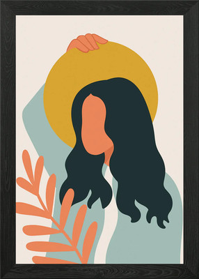 Moderne Frau Blumendekor Gerahmtes Wandbild Poster Leinwanddruck Bild