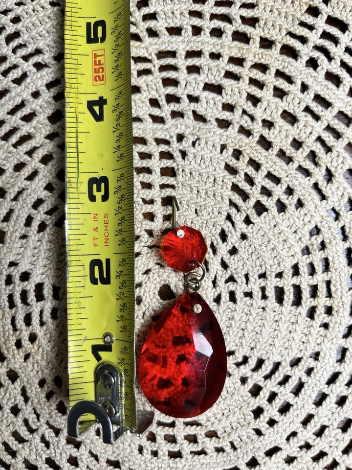 1 Ruby Red Glass Crystal Prism Lamp Chandelier | eBay