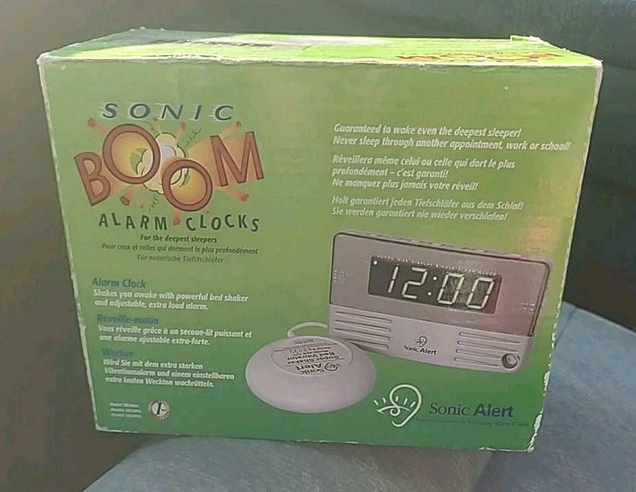 Sonic Alert Sonic Boom Alarm Clock Bed Shaker & Ad justable Loud Alarm Clock