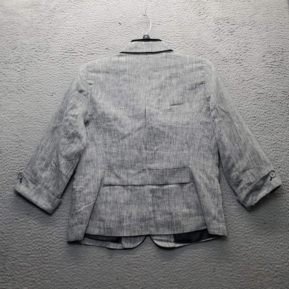 Traje Dressbarn 2 Piezas Para Mujer L Multi Lino Formal Solo Pecho Pico Solapa Foto 3 de 4