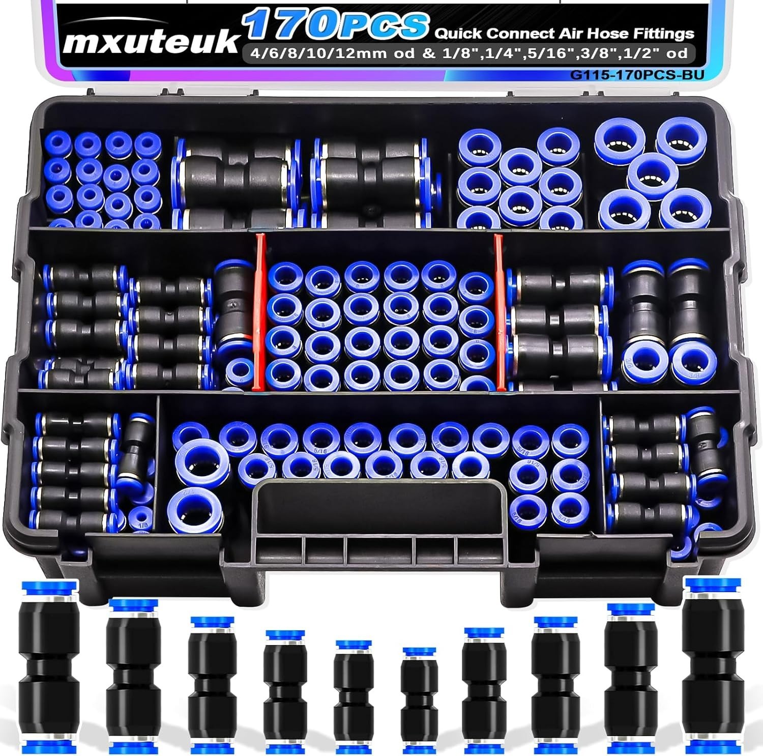 170-Piece Quick Connect Fittings - Corrosion Resistant & Sec
