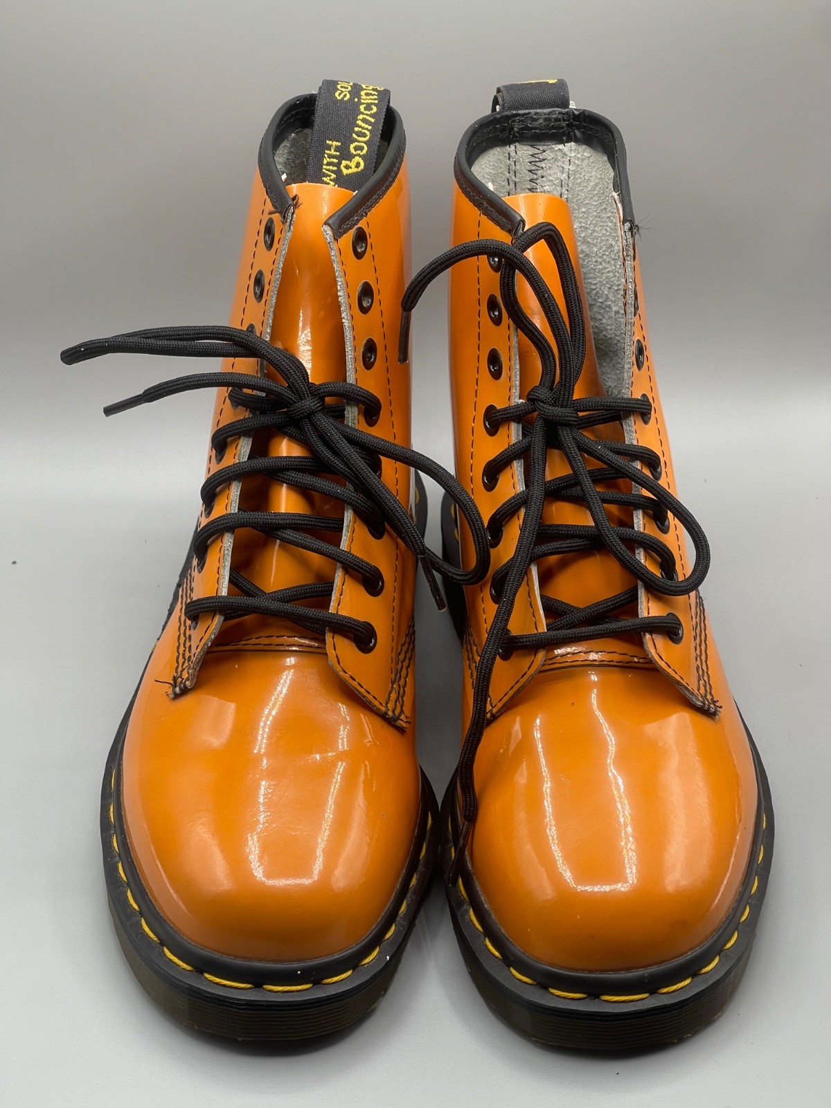RARE Dr. Martens Vintage Made in England 8 Eye  1460 Orange Boots UK 6