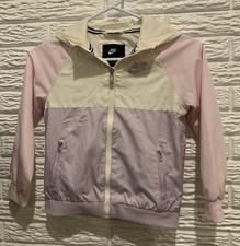 Nike Little Girls' Hooded Zip-Up Jacket Size 6X Pale Purple/Pink/White Spot