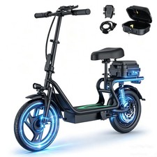 AOVOPRO Electric Scooter with Seat 28Miles 22MPH 14" Foladable Commuting Scooter