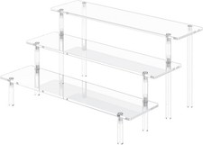 3 Tier Acrylic Display Risers, Large Perfume Organizer Stand, Clear