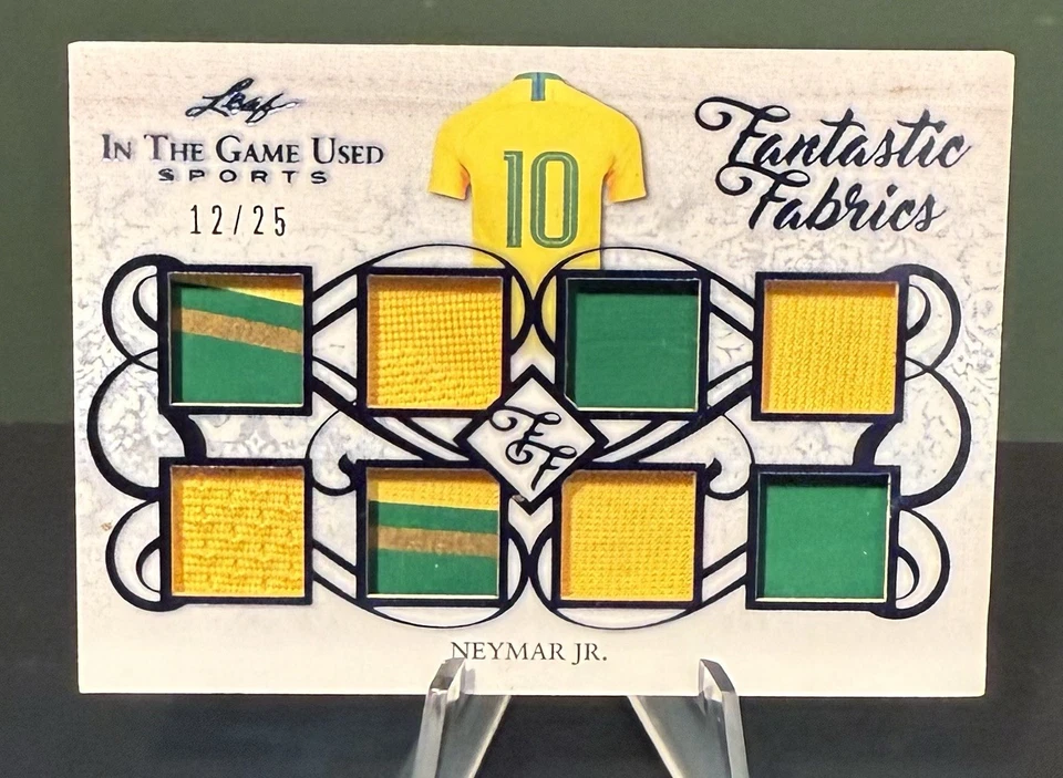2019 Leaf Neymar Game Used SSP 12/25 Fantastic Fabrics In The Game Used Brazil - Image 2 of 3