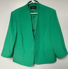 BLACK LABEL Evan Picone Suit Jacket Blazer Separate Womens 18 Green Lined Open