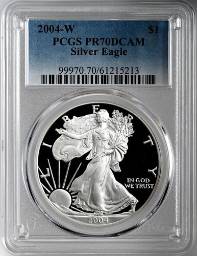 2004-W  $1  PROOF AMERICAN SILVER EAGLE (ASE/SAE) PCGS PR70 DCAM  #61215213