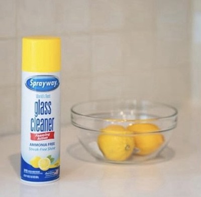 Sprayway Foaming Glass Cleaner Aerosol, Ammonia-Free Streak-Free Lemon 19 oz